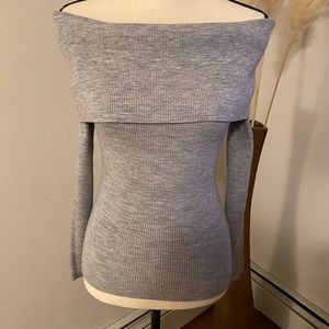 Wilfred Off The Shoulder Grey Sweater